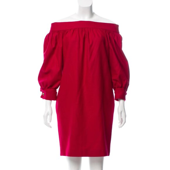 Gucci Off-Shoulder Wool Shift Dress - Picture 1 of 3